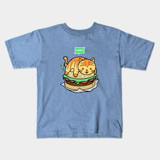 Cute Cat Burger Kids T-Shirt